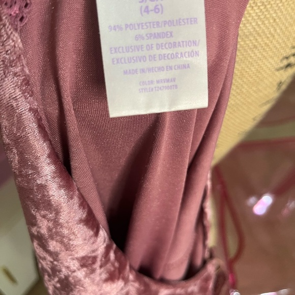 Velvet Lace Trim Cami Top - Pink - Picture 5 of 5